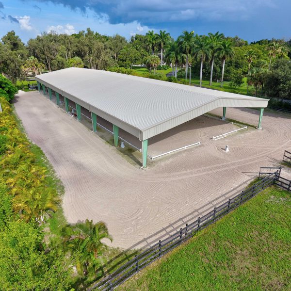 80‘ x 210‘ x 16‘ roof only metal riding arena in Southwest Ranches, Florida