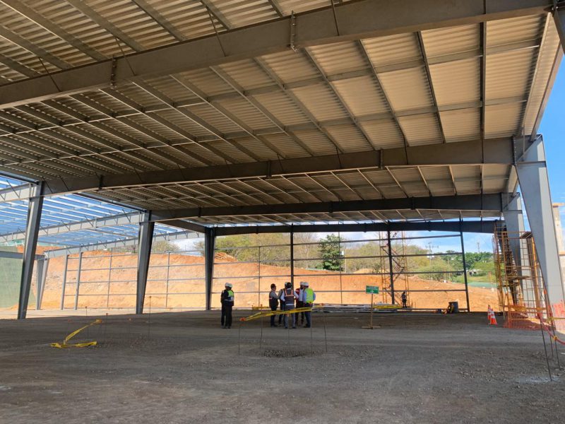 Allied Steel Building employees on jobsite of the industrial park warehouse project in Coyol de Alajuela, Costa Rica